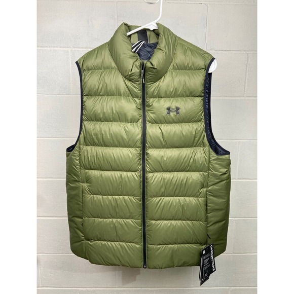 NWT Under Armour‎ Legend Down Puffer Vest Men's S Green Water-Repellent 600FP - Picture 1 of 8